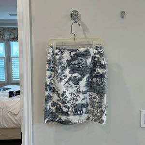 Ralph Lauren blue chinoisserie skirt